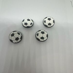 Set of 4 Soccer Ball Shoe Charms / Bag Charms – Sports Theme